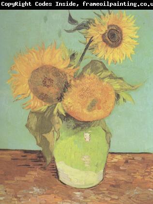 Vincent Van Gogh Three Sunflowers in a Vase (nn04)